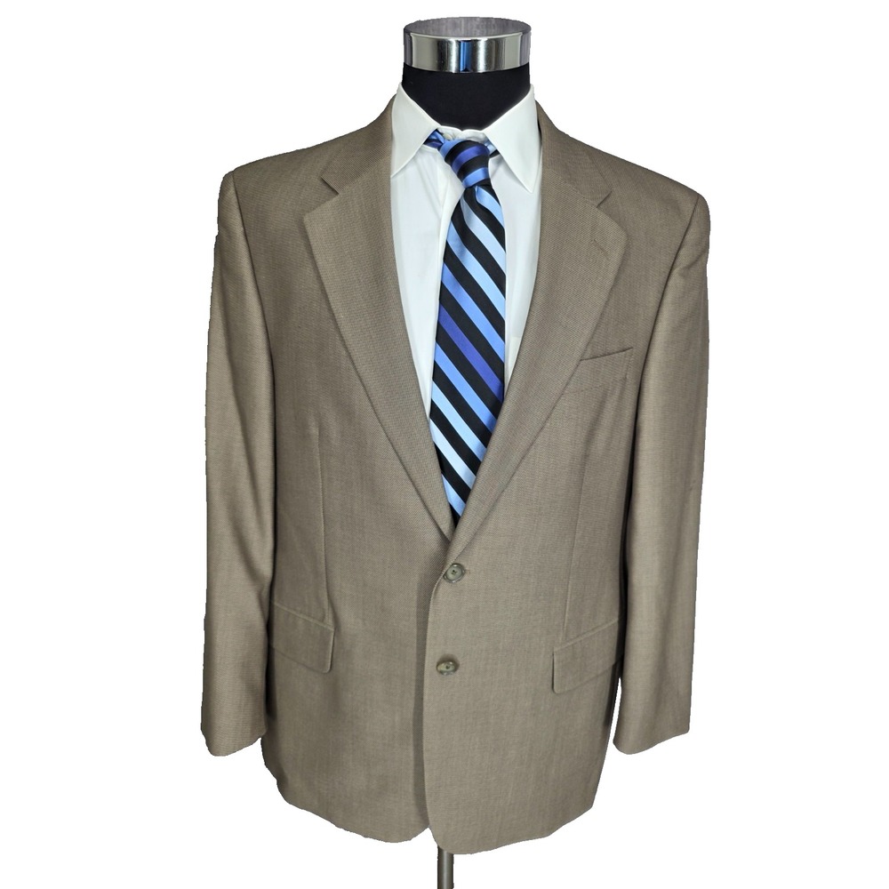 Paul Dione 2 Piece Suit Mens 43R Brown Wool Blazer‎ Jacket 36x30 Pants Cuffed *